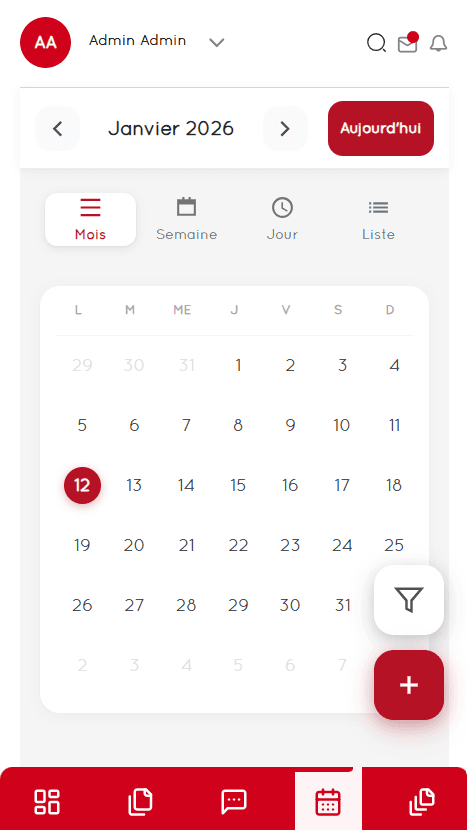 Mobile View - Schedule